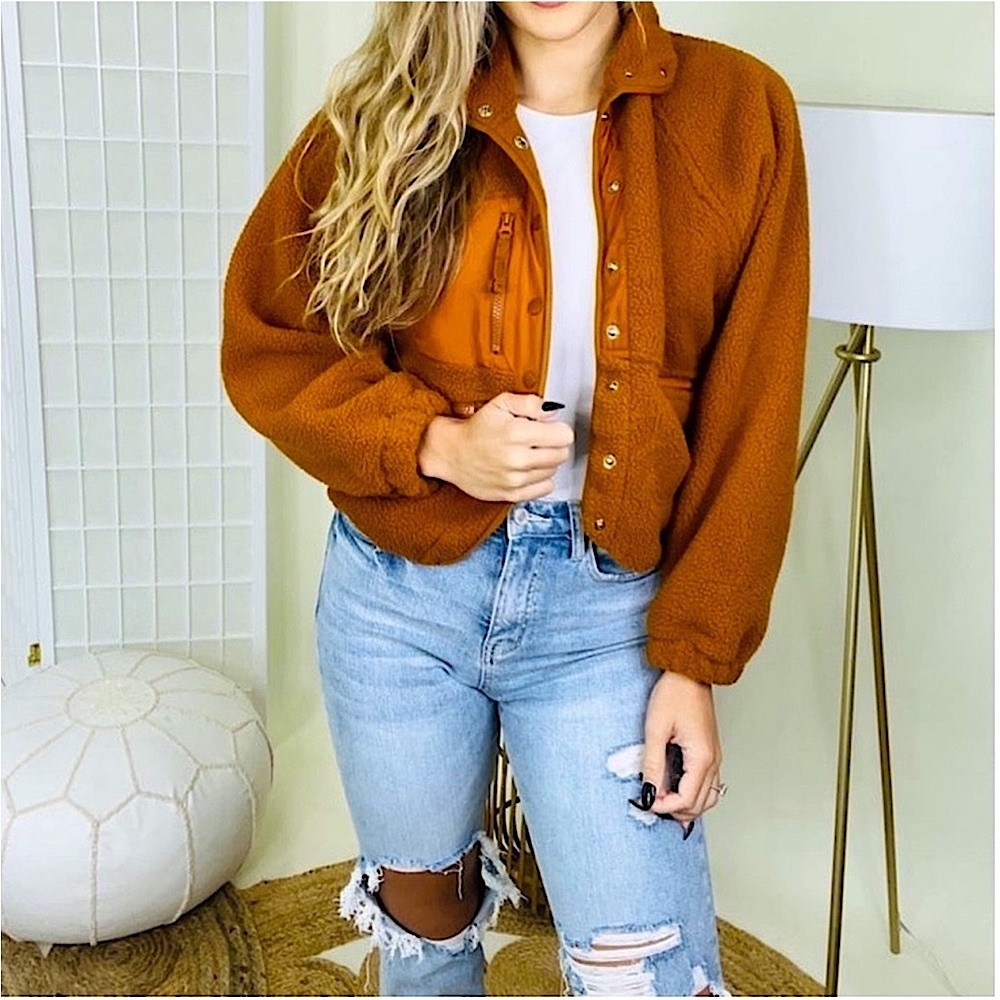 🍒BOGO50%🍒 🆕🤎ZENANA: “ALMOND” Snap Button Fl JACKET XSMALL